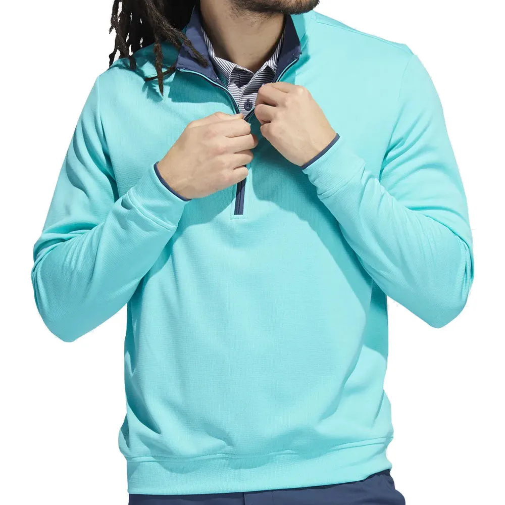 adidas Lightweight 1/4 Zip Pullover - Semi Mint Rush/Crew Navy