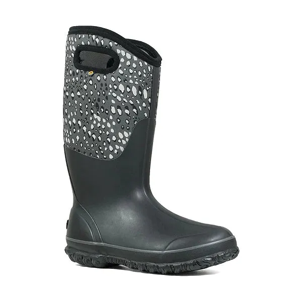 Bogs Womens Classic Tall Appaloosa Wide Calf Gumboots Black Multi