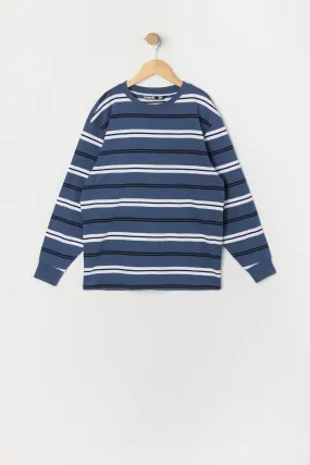 Boys Striped Crewneck Long Sleeve Top