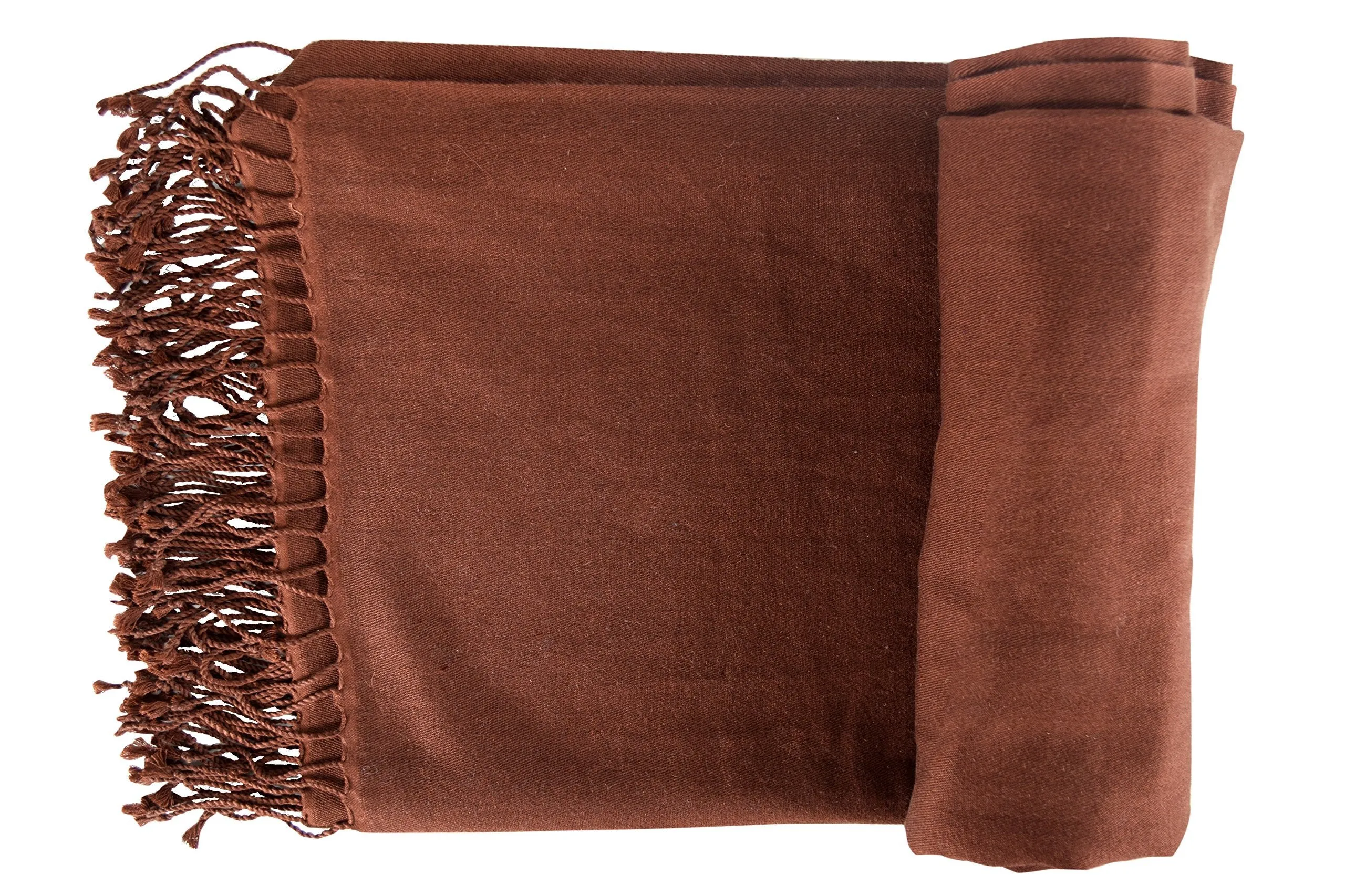 Brown Luxurious Cashmere Fine Wool Travel Throws Blanket Scarf