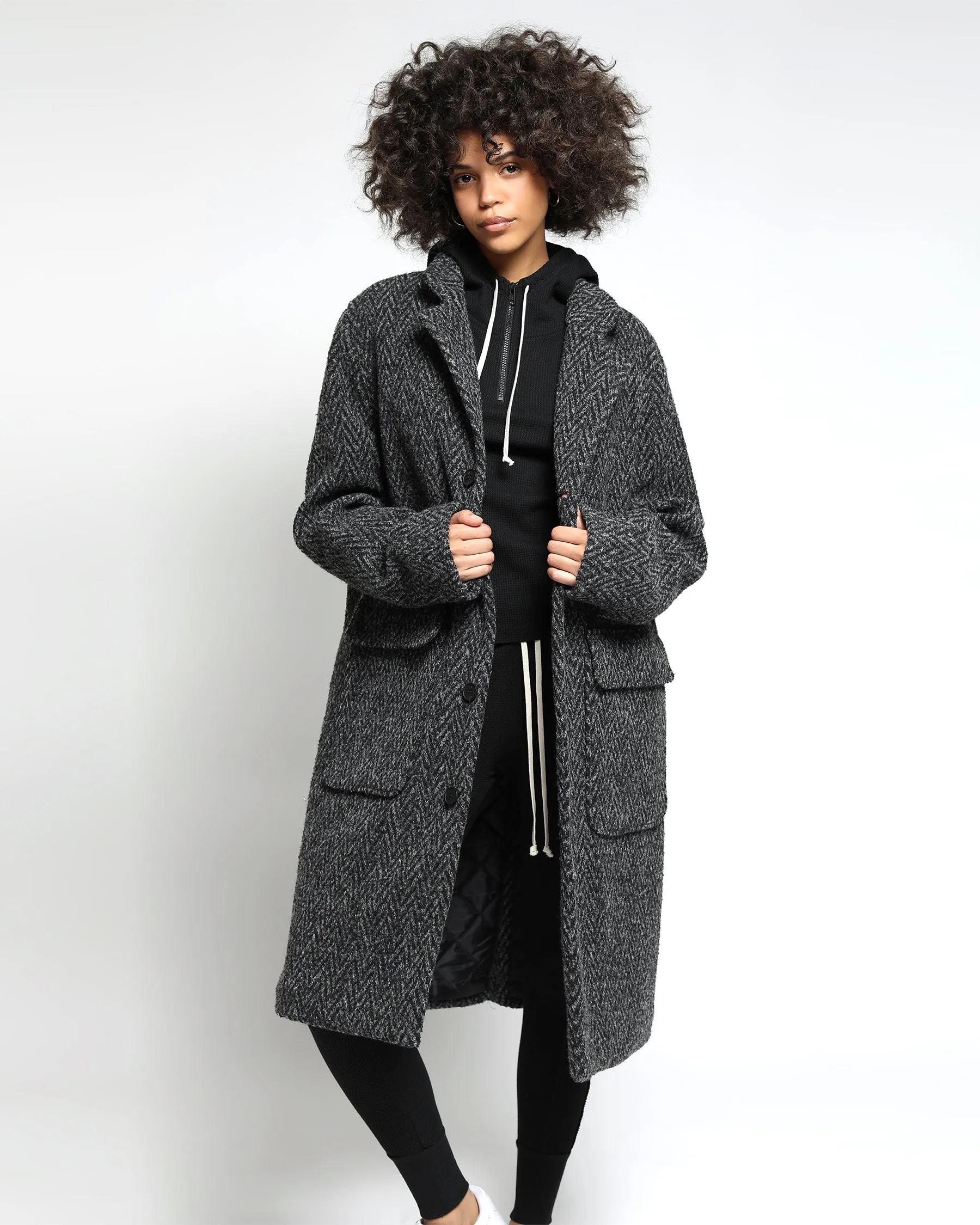 Drummond Chevron Wool Overcoat (FINAL SALE)