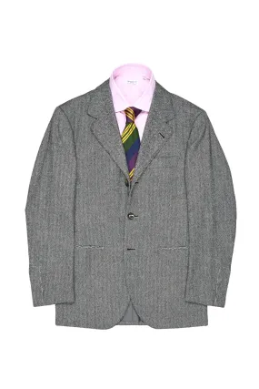 Liverano Grey Standeven Art 19067 Wool Cashmere Herringbone Sport Coat