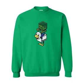 Minecraft Jolly Mobs Chicken Jockey Fleece Crewneck Sweatshirt