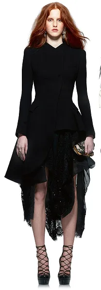 Original Alexander McQueen - Asymmetrical Black Long Sleeve Coat - IT 40