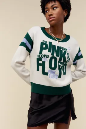 Pink Floyd Scattered Text Knit Pullover in Ivory