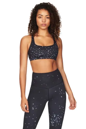 Prana Strappy Bra in Midnight Black Pebble