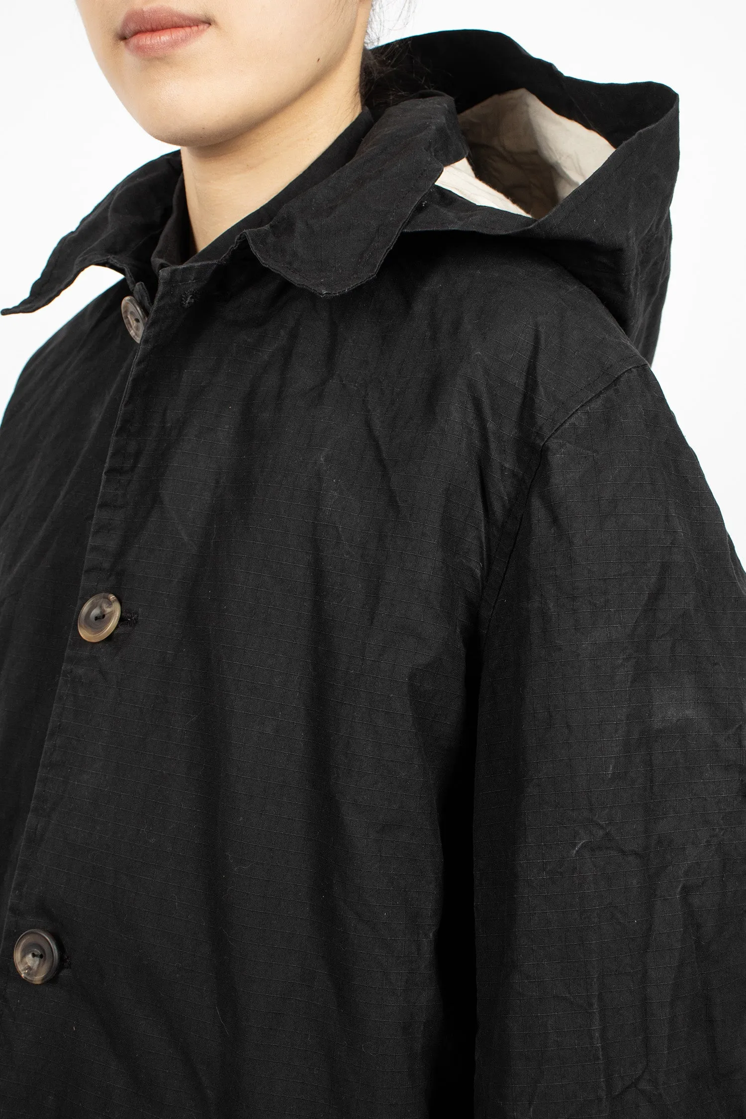 Rain Waxed Coat Selfcheck Black